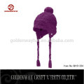 Зимний дизайн снежинки с 2-мя помпами Зимняя ухо Flat Beanie Hat